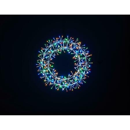 QUEENS OF CHRISTMAS 2 ft. Multi Colored Micro LED Wreath with Silver Frame WM-WR02-L5M